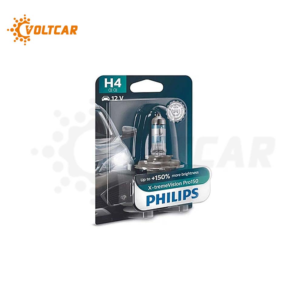 لامپ سه خار 12 ولت H4 فیلیپس 55 وات اکستریم ویژن پرو X-tremeVision Pro%150