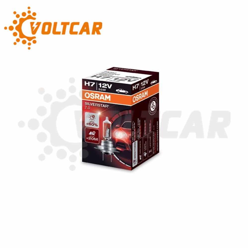 لامپ H7 اسرام مدل سیلور استار 12 ولت ۵۵ وات 